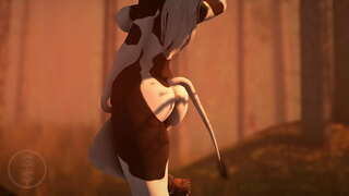 ���िग titted गाय fucks सुंदर हरीण