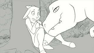 Cabra ficando sugado pelo dinossauro